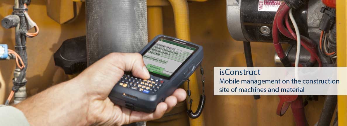 Mobile data management on the construction site of machines and material