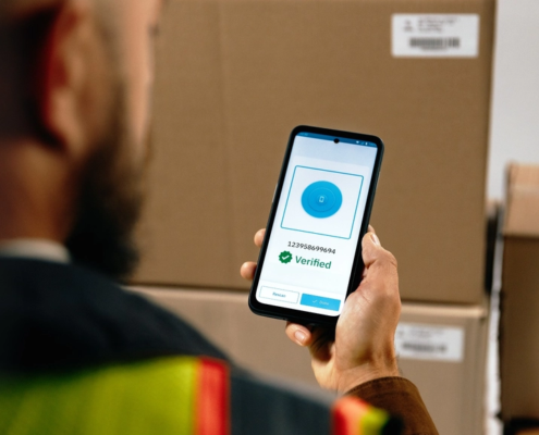 Zebra EM 45 erfasst Etiketten im Lager durch RFID Technologie