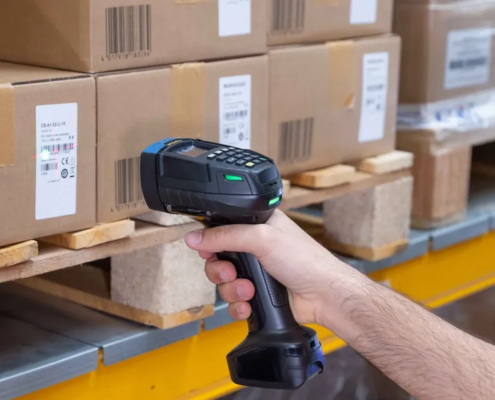 PowerScan9600 RFID - Barcodes werden erfasst im Lager