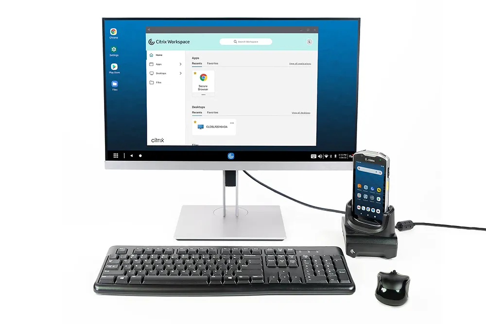 TC52 wird mit der Zebra Workstation Connect zum mobilen Arbeitsplatz